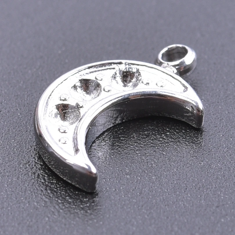 Luna Moon 100% Stainless Steel Charms For Jewelry Making Supplies Curved Month Pendant Silver Color Fashion Charms In Bulk Gifts