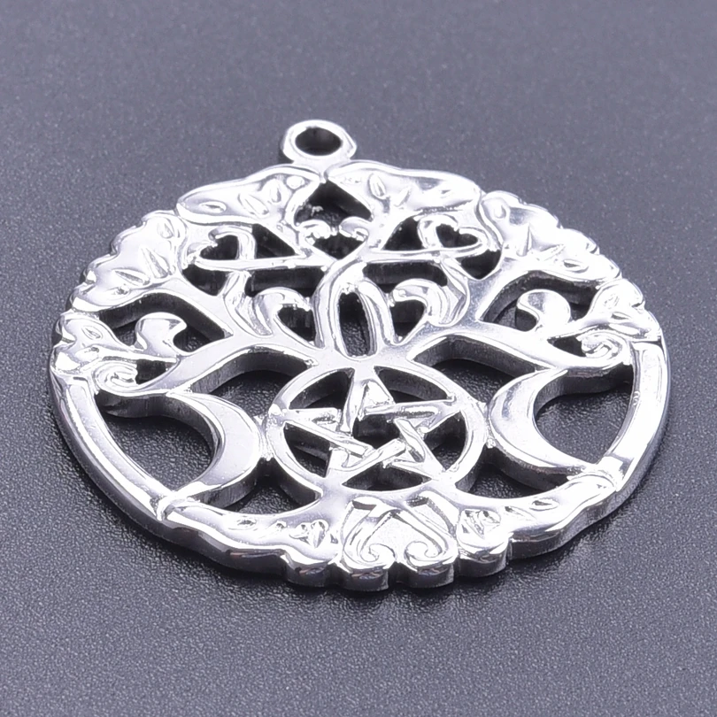 Luna Moon 100% Stainless Steel Charms For Jewelry Making Supplies Curved Month Pendant Silver Color Fashion Charms In Bulk Gifts