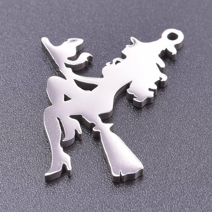 Luna Moon 100% Stainless Steel Charms For Jewelry Making Supplies Curved Month Pendant Silver Color Fashion Charms In Bulk Gifts