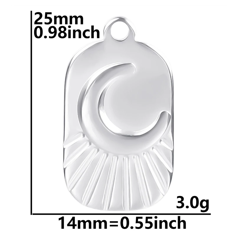 Luna Moon 100% Stainless Steel Charms For Jewelry Making Supplies Curved Month Pendant Silver Color Fashion Charms In Bulk Gifts