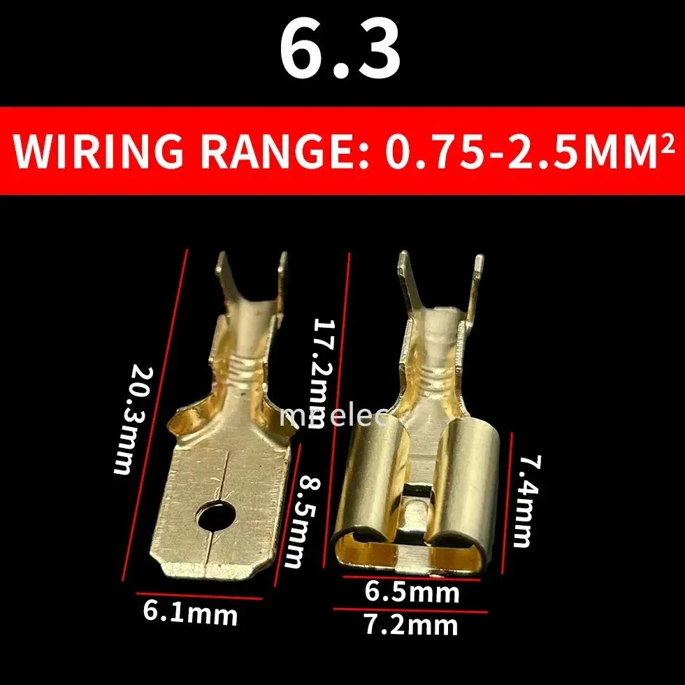 100Pcs 2.8mm 4.8mm 6.3mm Plug Spring Female Male Spade Cold Crimp Terminals Car Speaker Electrical Wire Connectors Set