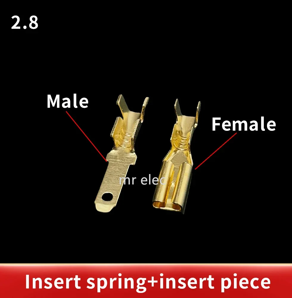 100Pcs 2.8mm 4.8mm 6.3mm Plug Spring Female Male Spade Cold Crimp Terminals Car Speaker Electrical Wire Connectors Set