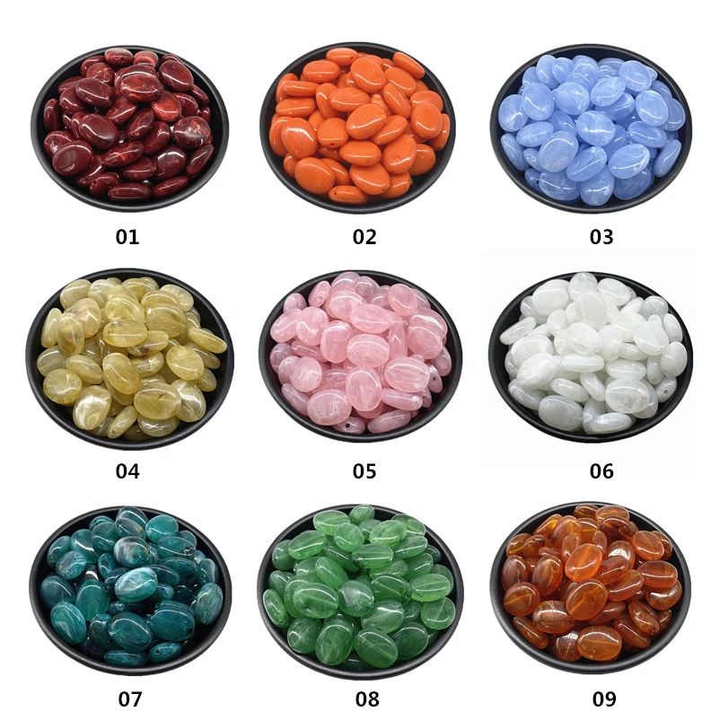 15x19mm Acrylic Oval Shape Beads for Jewelry Makeing Bracelet Necklace Earrings DIY Accessory