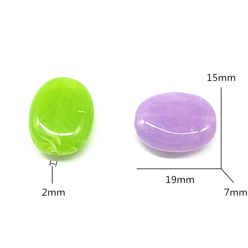 15x19mm Acrylic Oval Shape Beads for Jewelry Makeing Bracelet Necklace Earrings DIY Accessory