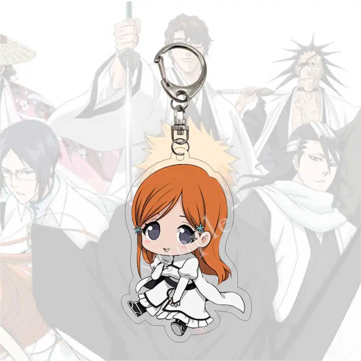 Japan Anime Bleach Cosplay Keychain For Men Women Pendant Keyring Cartoon Print Acrylic Key Chain Ring  Jewelry Wholesale Gift