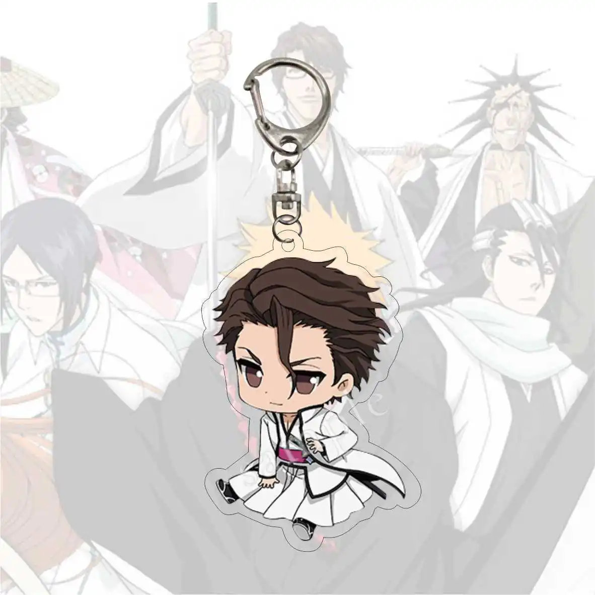 Japan Anime Bleach Cosplay Keychain For Men Women Pendant Keyring Cartoon Print Acrylic Key Chain Ring  Jewelry Wholesale Gift