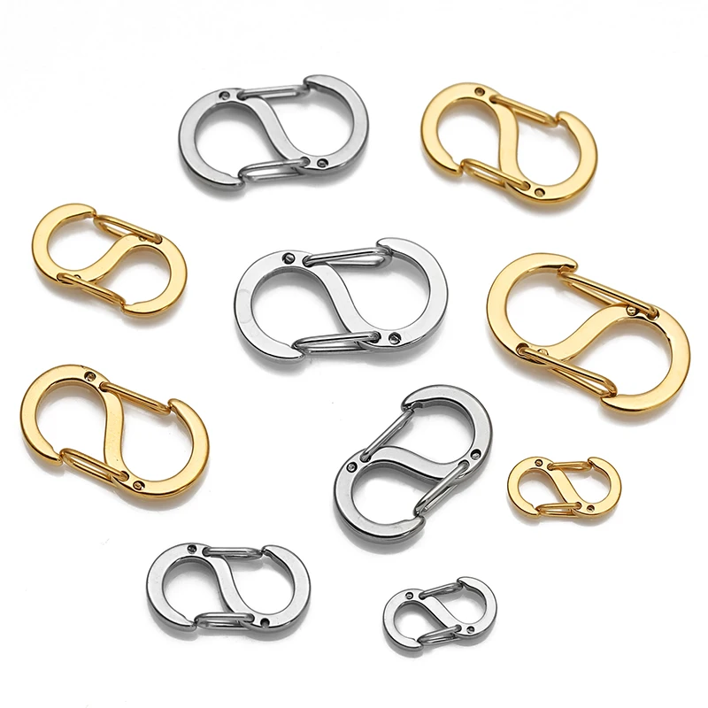 5pcs Gold Stainless Steel Letter S Buckle Spring Lobster Clasp Hook Connectors for Necklace Bracelet DIY Jewelry Making Supplies