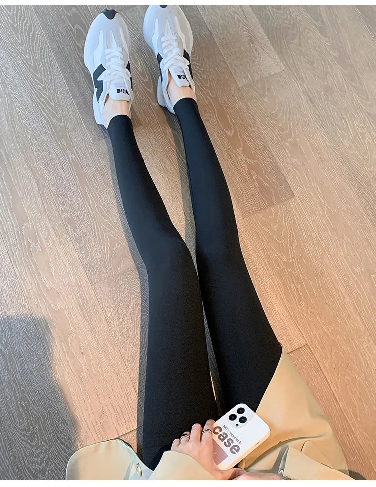 BIVIGAOS Fall Winter Brushed Shark Leggings Pants Women Seamless Naked Feeling High Waist Slim Legging Sports Fitness Leggings