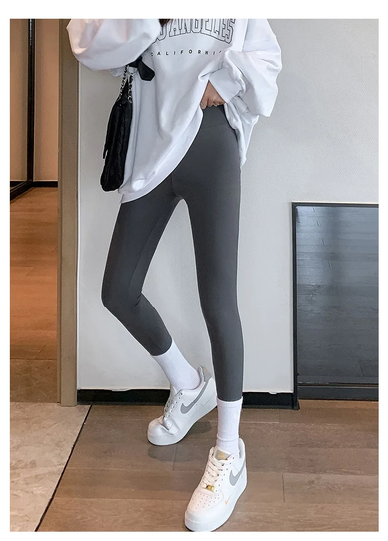 BIVIGAOS Fall Winter Brushed Shark Leggings Pants Women Seamless Naked Feeling High Waist Slim Legging Sports Fitness Leggings