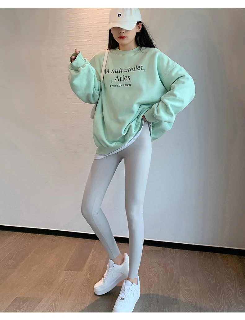 BIVIGAOS Fall Winter Brushed Shark Leggings Pants Women Seamless Naked Feeling High Waist Slim Legging Sports Fitness Leggings