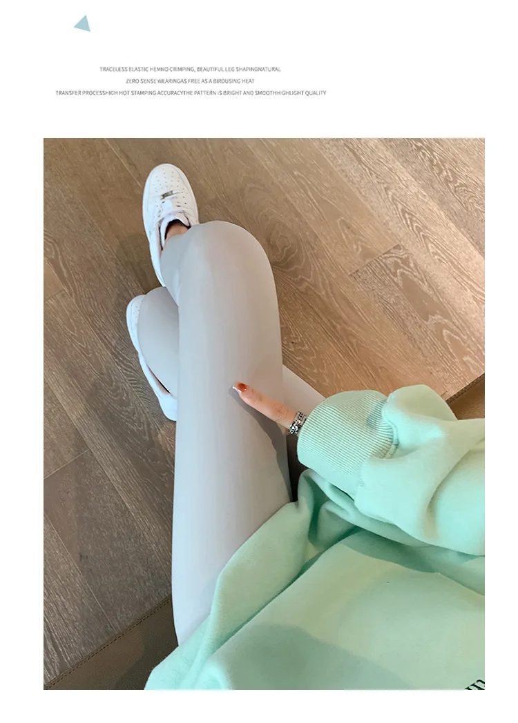 BIVIGAOS Fall Winter Brushed Shark Leggings Pants Women Seamless Naked Feeling High Waist Slim Legging Sports Fitness Leggings