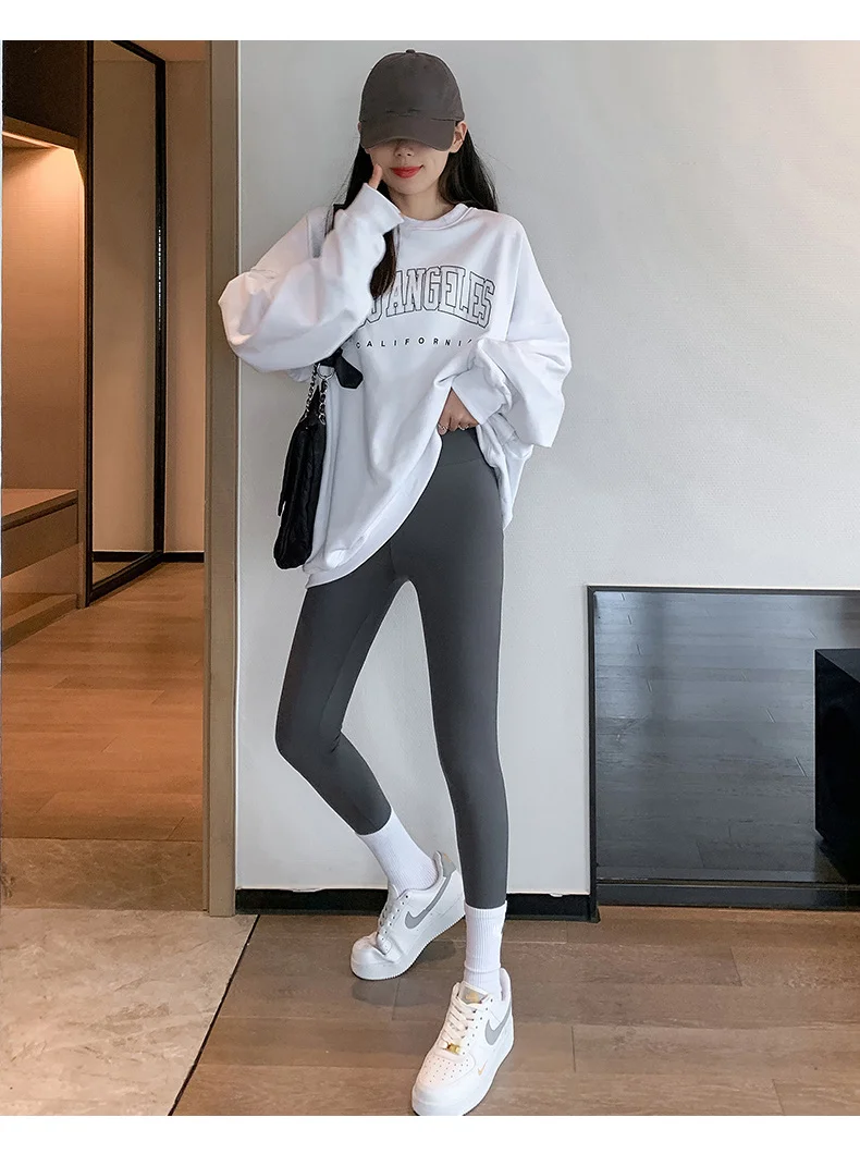 BIVIGAOS Fall Winter Brushed Shark Leggings Pants Women Seamless Naked Feeling High Waist Slim Legging Sports Fitness Leggings