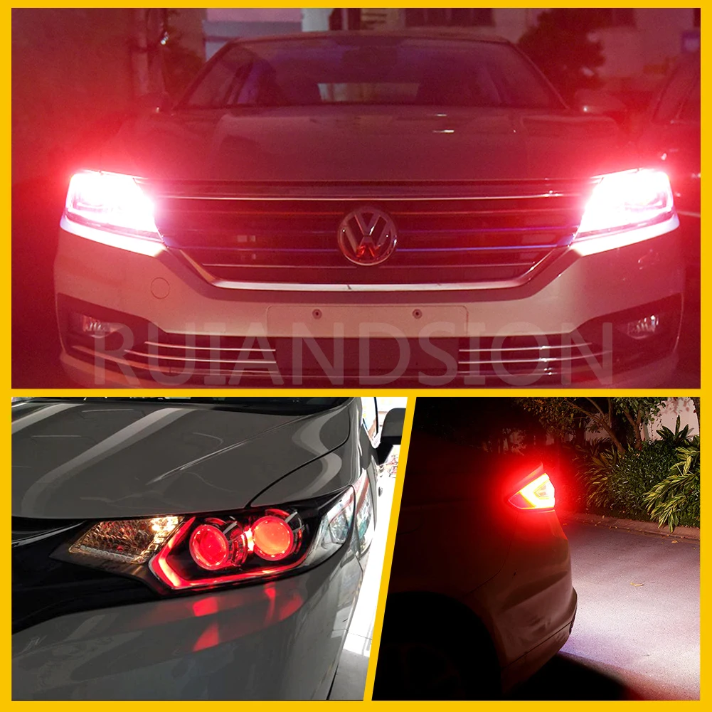 RUIANDSION P21W 1156 BA15S LED P21/5W BAY15D 1157 LED Bulb 12V Tail Brake Light Reverse Lamp Turn Signal Light Frosted Cover