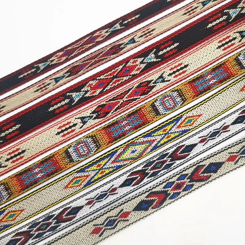3Yards 10-20MM Retro Jacquard Substantial Thick Webbing Bag Belt Straps Ribbon for DIY Horse Or Big Pet Collar Clothing Sewing