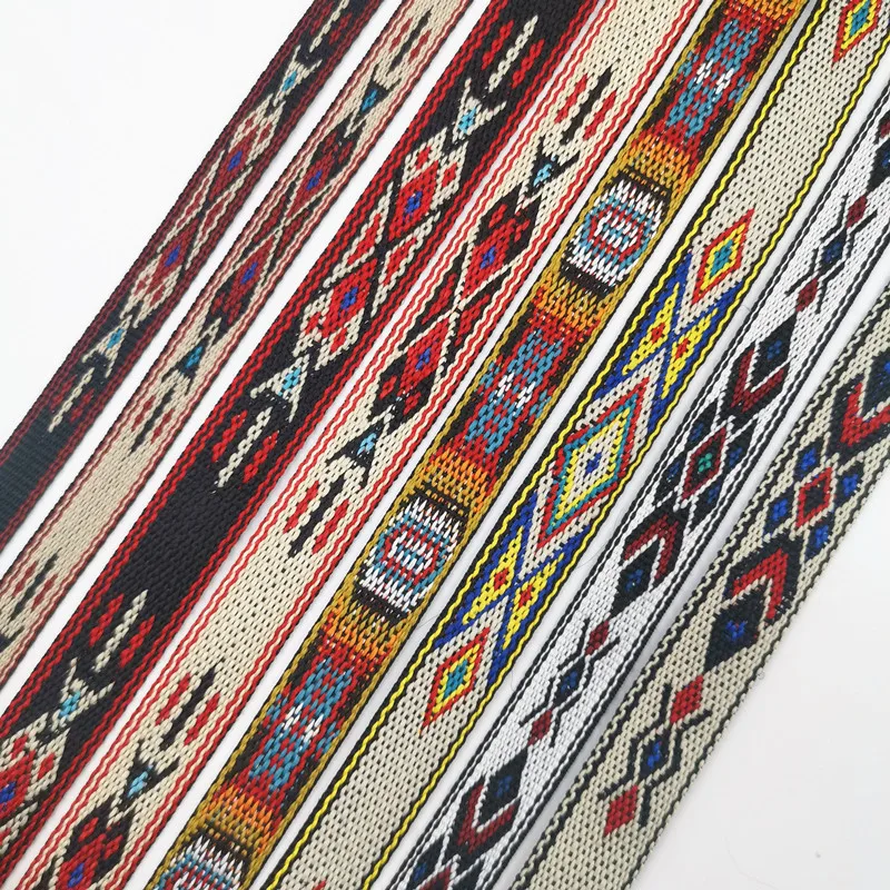 3Yards 10-20MM Retro Jacquard Substantial Thick Webbing Bag Belt Straps Ribbon for DIY Horse Or Big Pet Collar Clothing Sewing