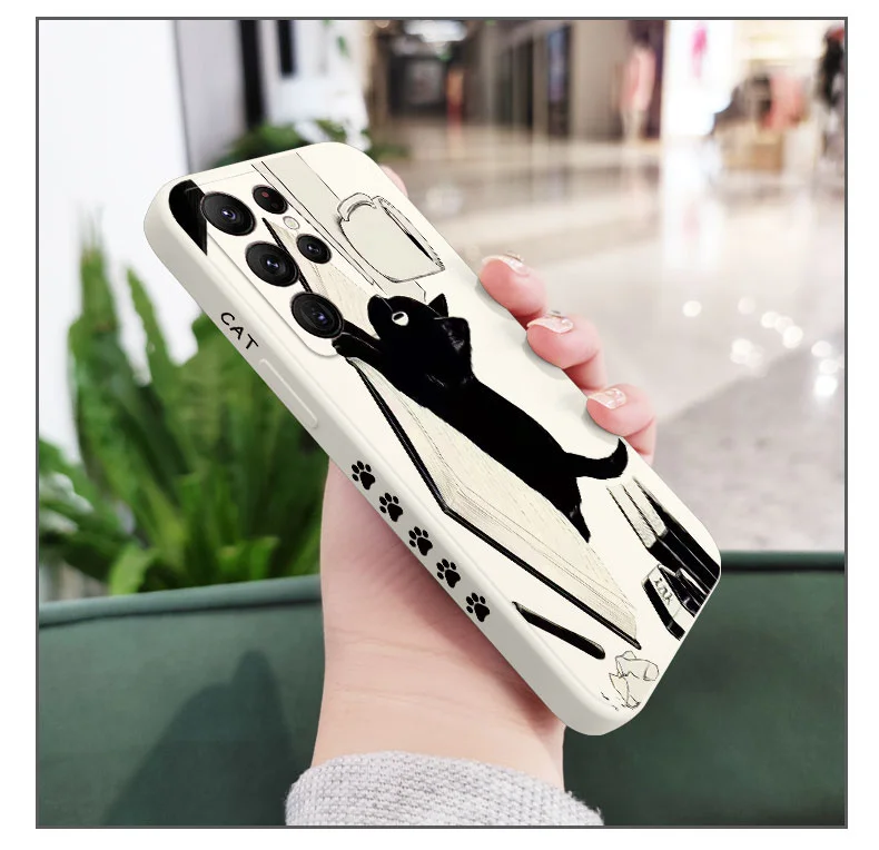 Naughty Cat Phone Case For Samsung Galaxy S25FE  S24 S23 S22 S21 S20 Ultra Plus FE S10 Note 20 ultra 10 9 Plus Cover