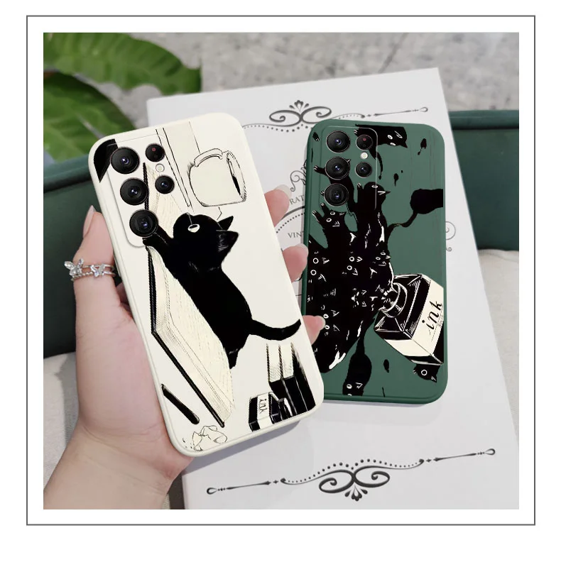 Naughty Cat Phone Case For Samsung Galaxy S25FE  S24 S23 S22 S21 S20 Ultra Plus FE S10 Note 20 ultra 10 9 Plus Cover