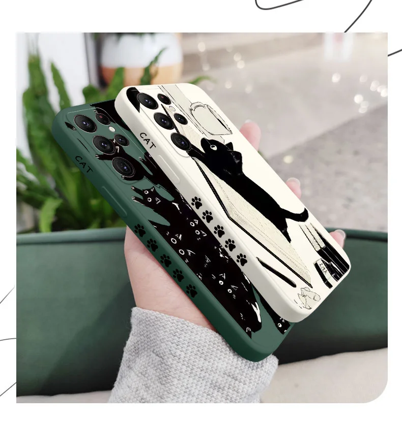 Naughty Cat Phone Case For Samsung Galaxy S25FE  S24 S23 S22 S21 S20 Ultra Plus FE S10 Note 20 ultra 10 9 Plus Cover