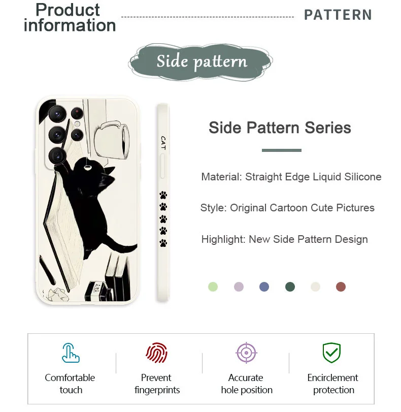 Naughty Cat Phone Case For Samsung Galaxy S25FE  S24 S23 S22 S21 S20 Ultra Plus FE S10 Note 20 ultra 10 9 Plus Cover