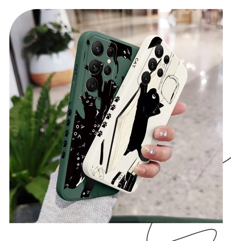 Naughty Cat Phone Case For Samsung Galaxy S25FE  S24 S23 S22 S21 S20 Ultra Plus FE S10 Note 20 ultra 10 9 Plus Cover