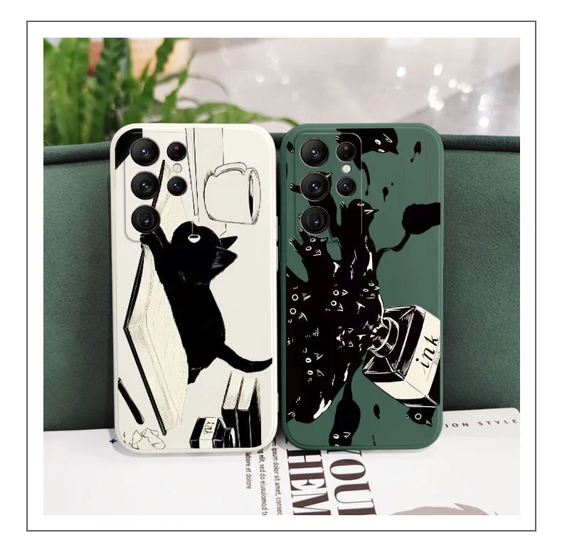 Naughty Cat Phone Case For Samsung Galaxy S25FE  S24 S23 S22 S21 S20 Ultra Plus FE S10 Note 20 ultra 10 9 Plus Cover