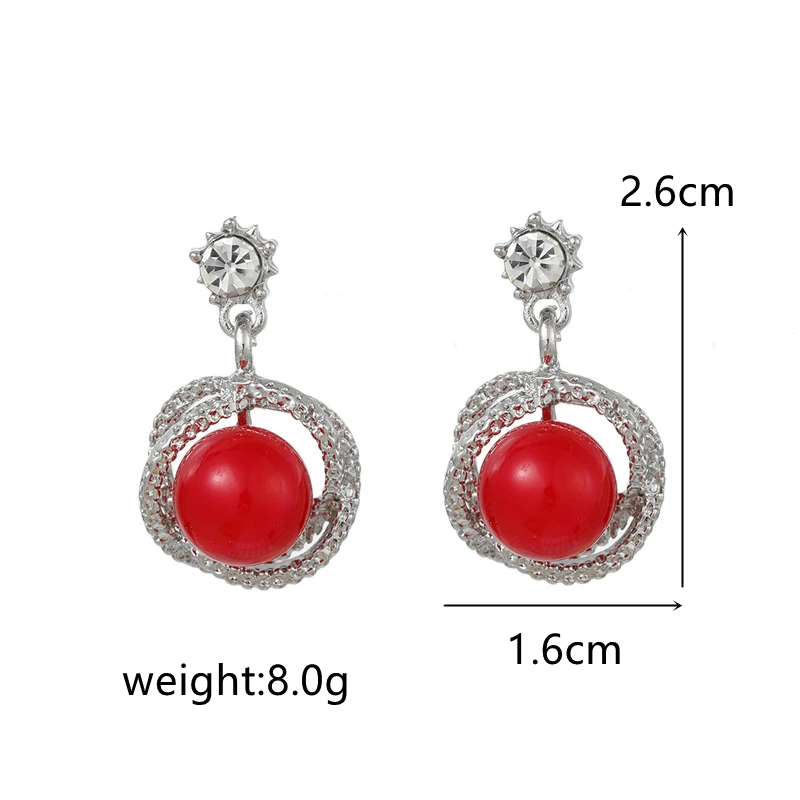 Korean Style Contracted Heart Pearl Earrings For Women Sweet Flower Zircon Geometric Pendant Earring Girl Party Jewelry Gift