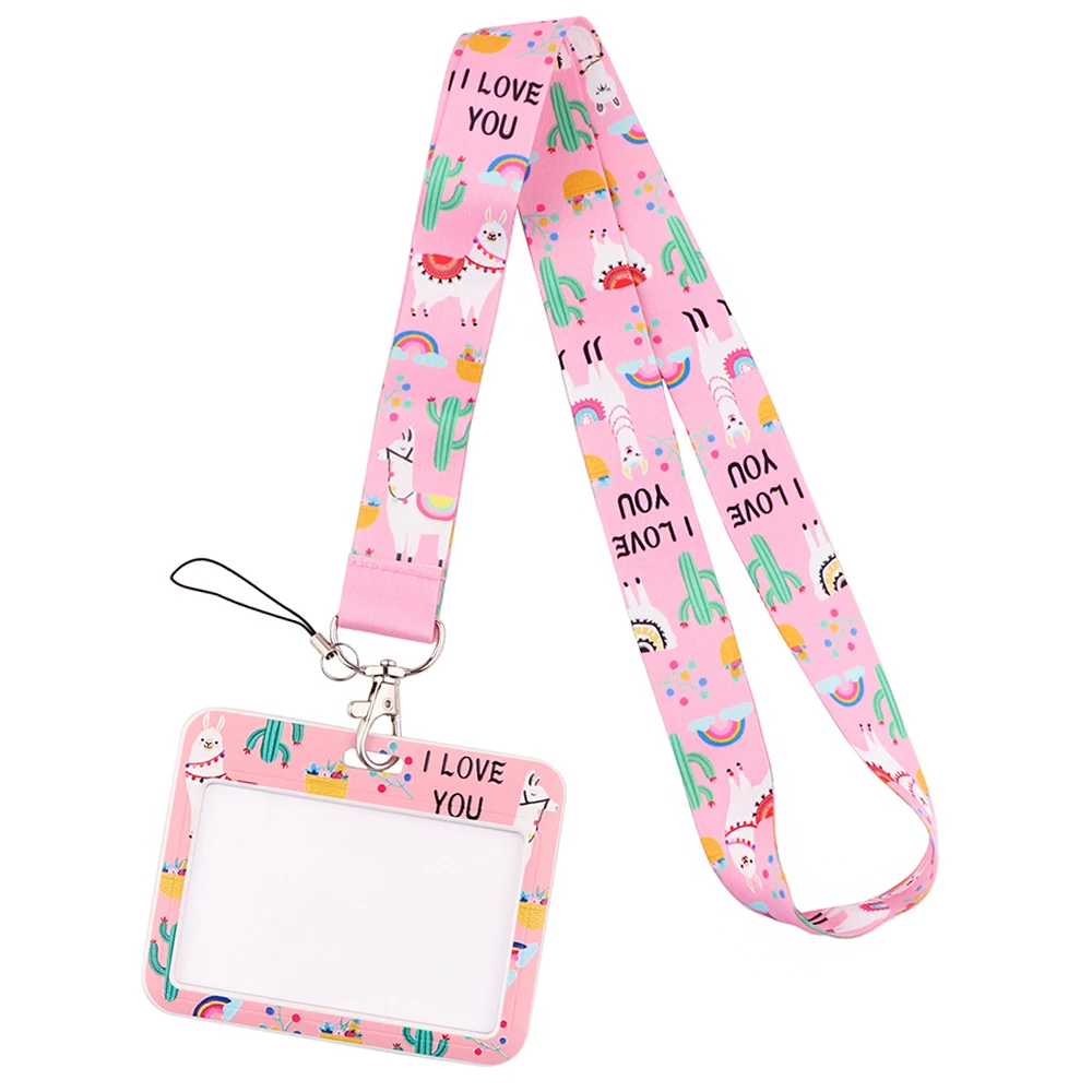 Wholesale Horizontal Style Yoga Sakura Daisy Lanyard for Key Neck Strap Card ID Badge Holder Key Chain Key Holder Accessories