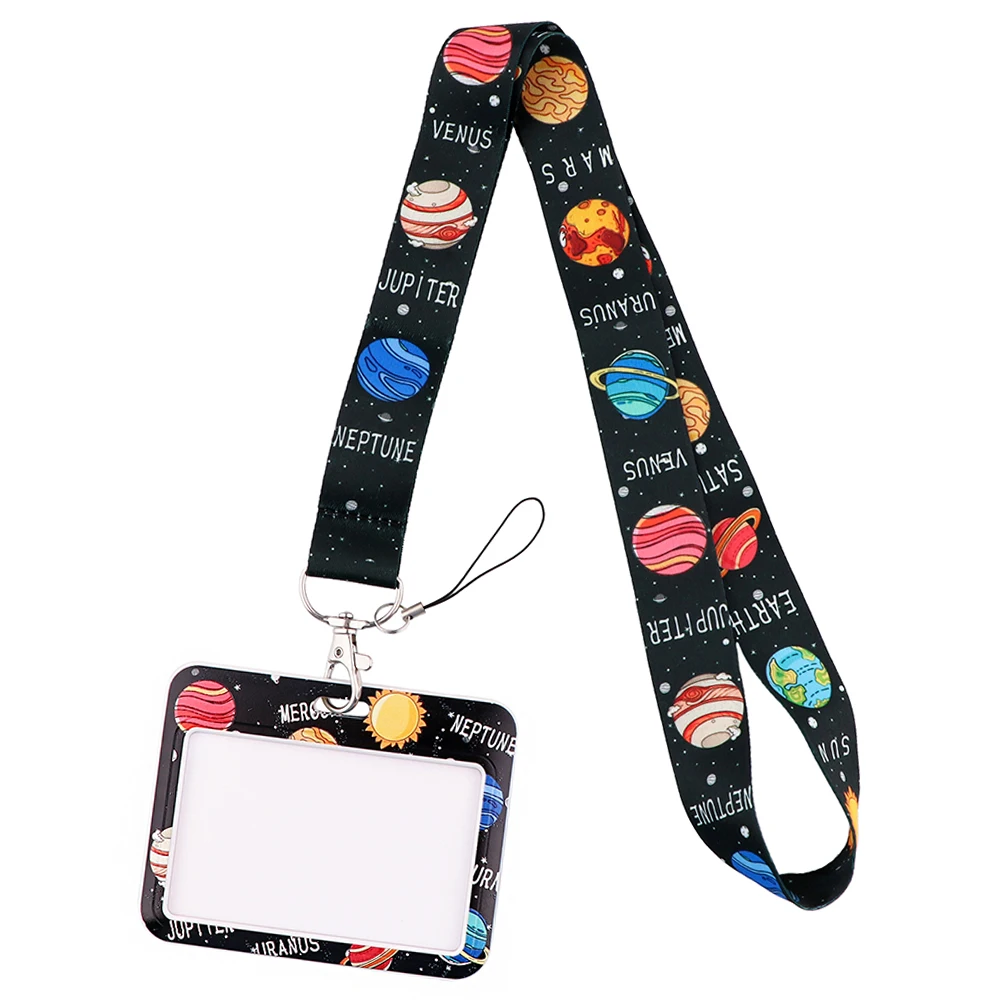 Wholesale Horizontal Style Yoga Sakura Daisy Lanyard for Key Neck Strap Card ID Badge Holder Key Chain Key Holder Accessories