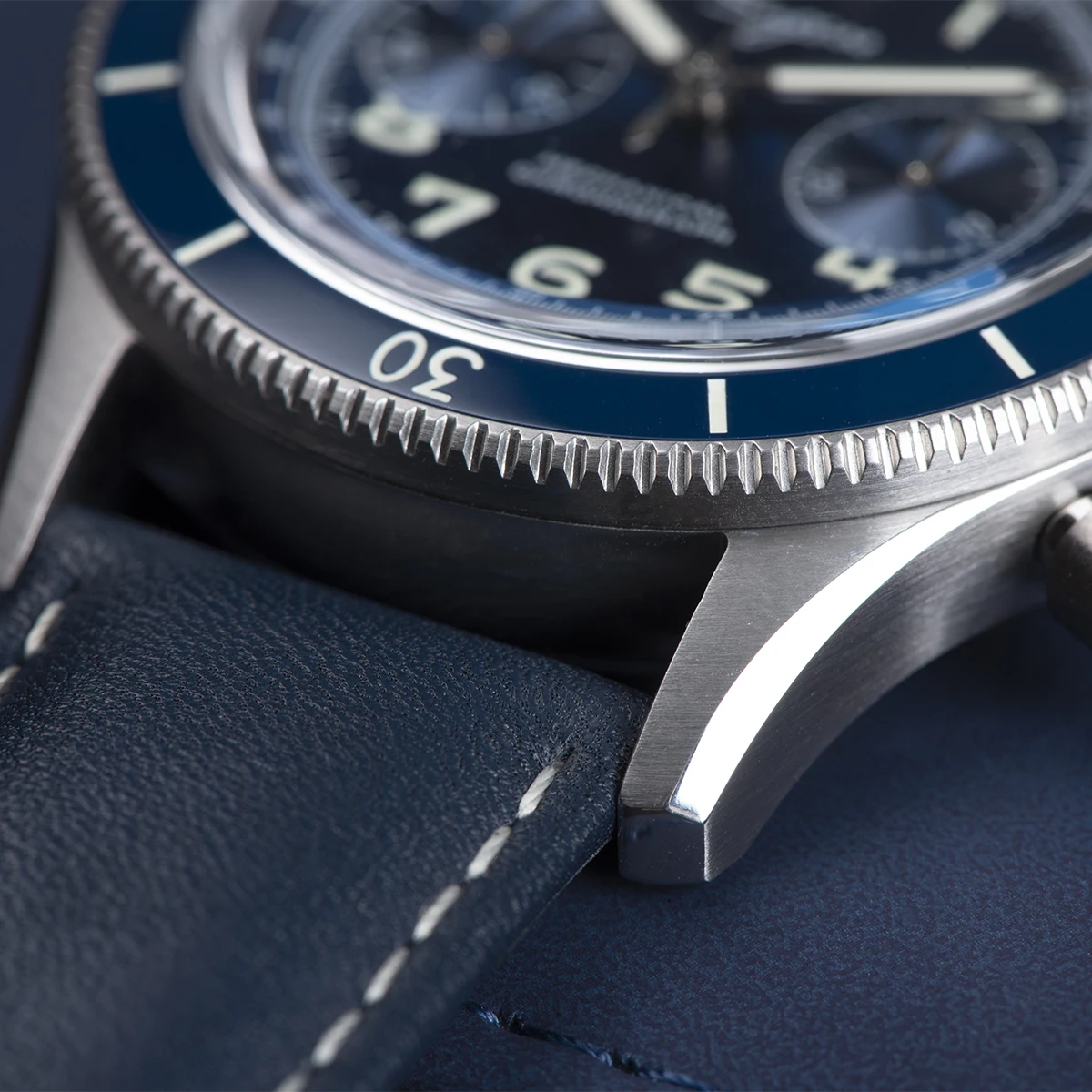 Sugess Pilot Watch Handwind Chronograph Mechanical Wristwatches Luminous Skeleton Men Watches Crystal Sapphire Leather New 2022