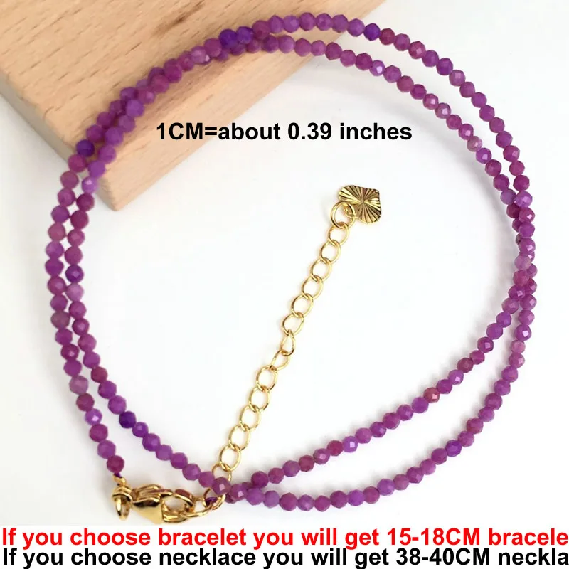 Natural Stone Beads Necklaces Bracelet 2-3MM Faceted Round Quarts Tourmalins Mini Beads Necklaces For Women Jewelry Gifts