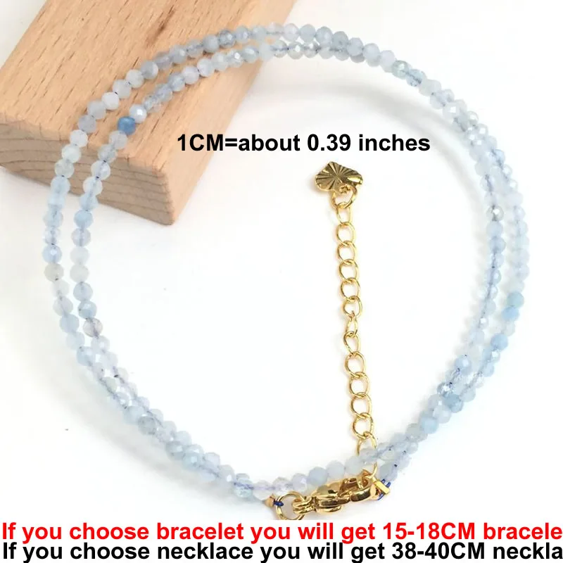Natural Stone Beads Necklaces Bracelet 2-3MM Faceted Round Quarts Tourmalins Mini Beads Necklaces For Women Jewelry Gifts