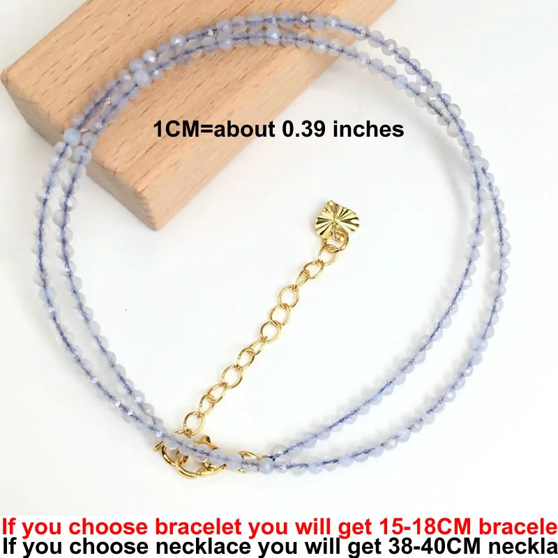 Natural Stone Beads Necklaces Bracelet 2-3MM Faceted Round Quarts Tourmalins Mini Beads Necklaces For Women Jewelry Gifts