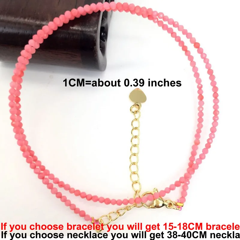 Natural Stone Beads Necklaces Bracelet 2-3MM Faceted Round Quarts Tourmalins Mini Beads Necklaces For Women Jewelry Gifts