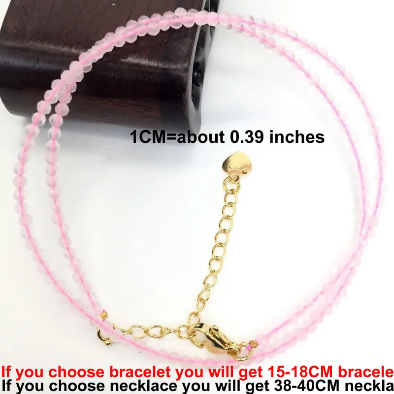 Natural Stone Beads Necklaces Bracelet 2-3MM Faceted Round Quarts Tourmalins Mini Beads Necklaces For Women Jewelry Gifts