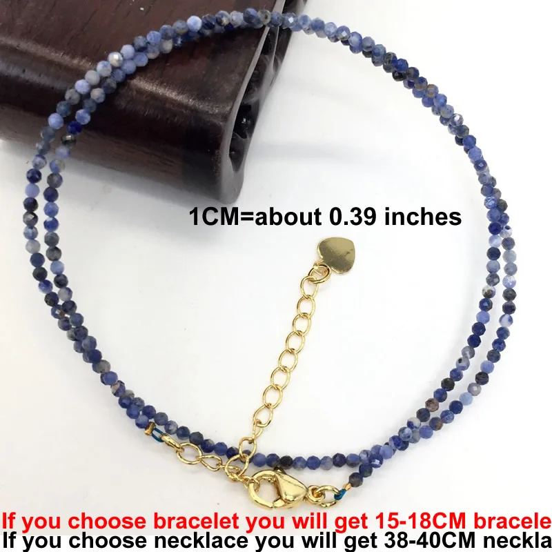 Natural Stone Beads Necklaces Bracelet 2-3MM Faceted Round Quarts Tourmalins Mini Beads Necklaces For Women Jewelry Gifts