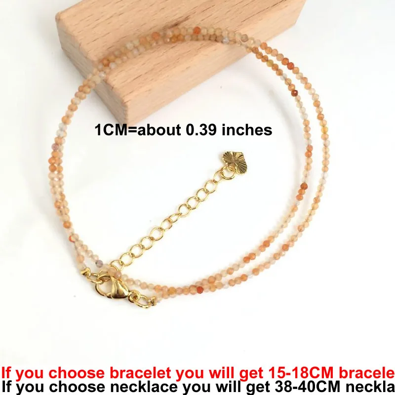 Natural Stone Beads Necklaces Bracelet 2-3MM Faceted Round Quarts Tourmalins Mini Beads Necklaces For Women Jewelry Gifts
