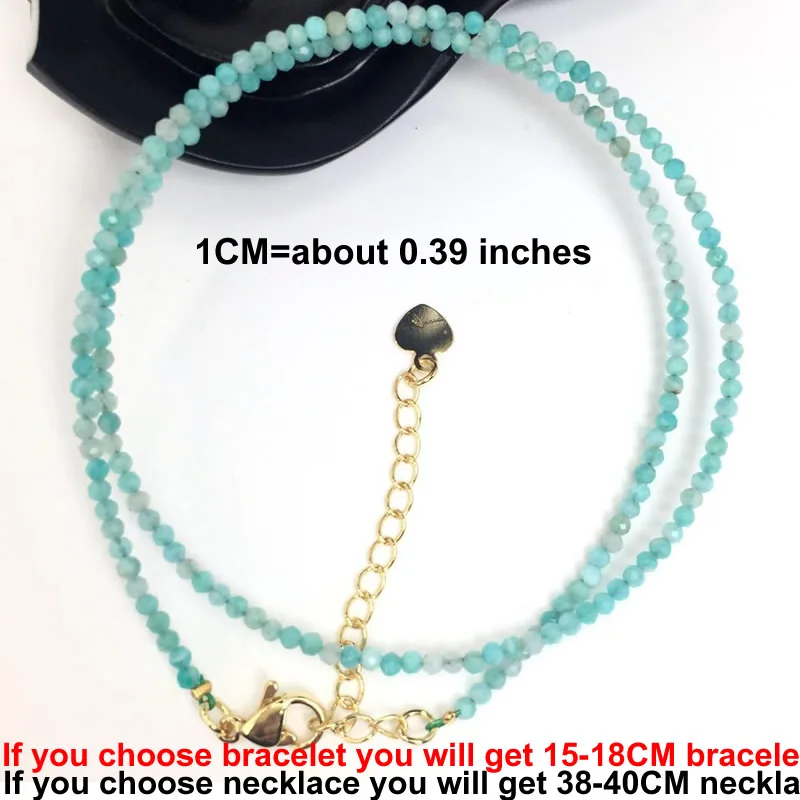 Natural Stone Beads Necklaces Bracelet 2-3MM Faceted Round Quarts Tourmalins Mini Beads Necklaces For Women Jewelry Gifts