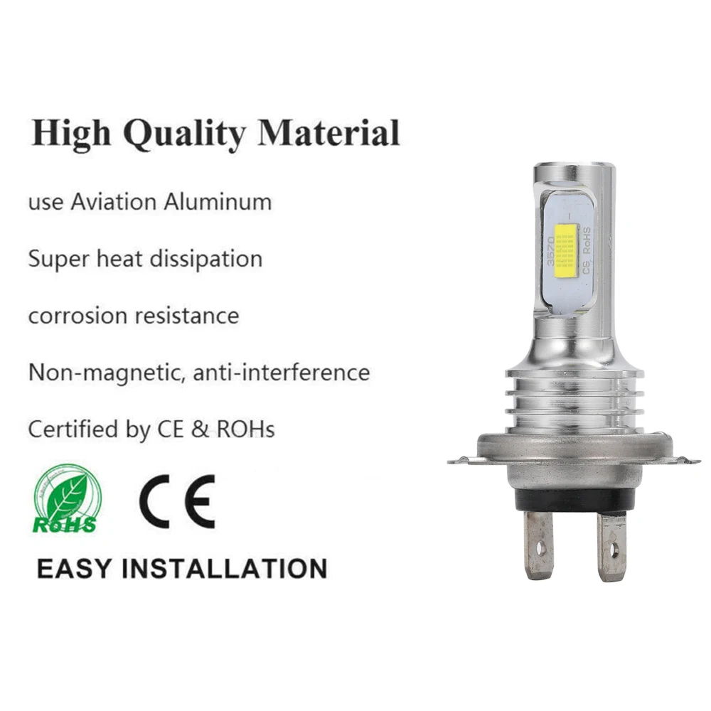 2Pcs CSP 12000LM H7 H4 H11 LED Car Headlight 80W High Power H1 H8 H9 HB4 HB3 9005 9006 881 H27 Turbo Lamp 6000K White Car Light