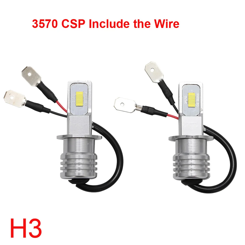 2Pcs CSP 12000LM H7 H4 H11 LED Car Headlight 80W High Power H1 H8 H9 HB4 HB3 9005 9006 881 H27 Turbo Lamp 6000K White Car Light