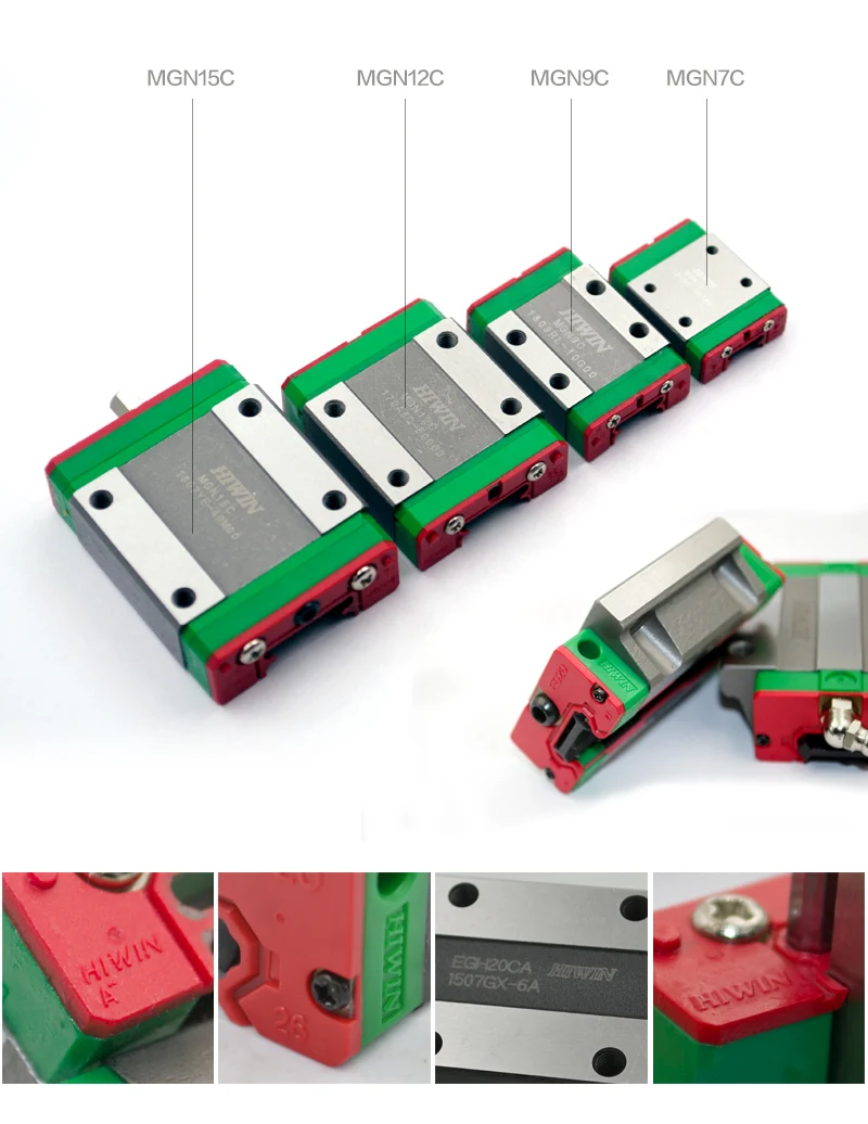 MGN9C MGN12C MGN15C MGN9H MGN12H MGN15H 3D Printer Part 200 350 400 500 Original Hiwin Mini Linear Guide Block Carriage