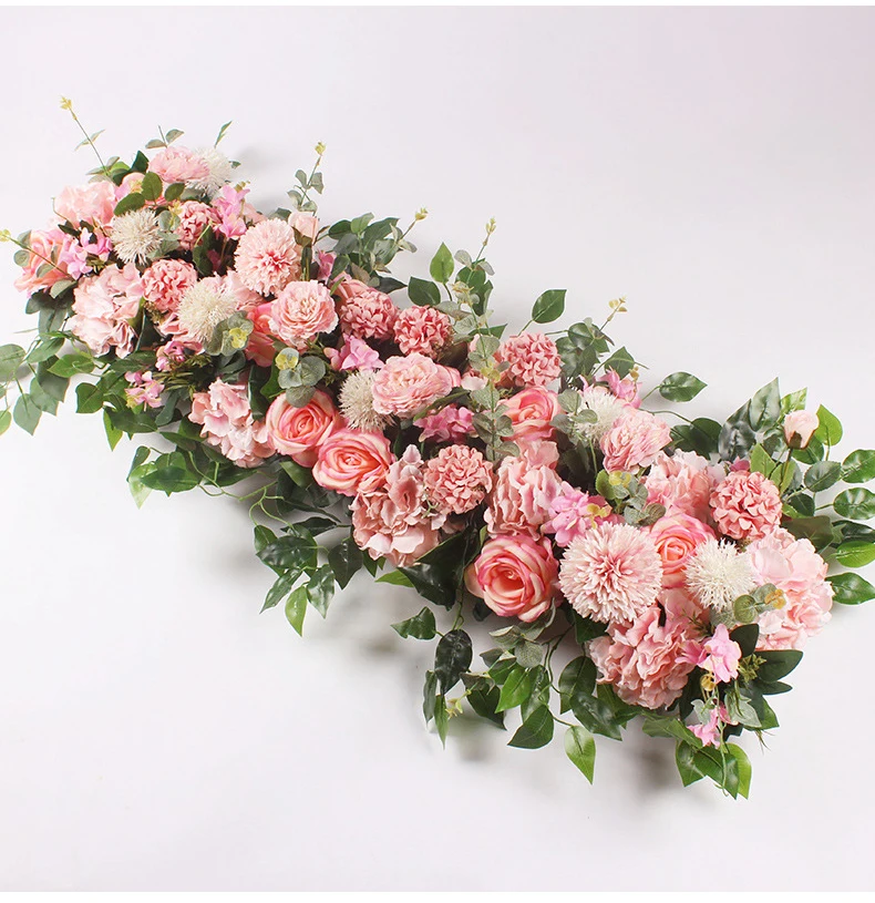 50/100cm DIY Wedding Flower Wall Decoration Arrangement Supplies Silk Peonies Rose Artificial Floral Row Decor Wed Arch Backdrop