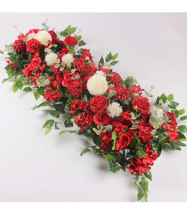 50/100cm DIY Wedding Flower Wall Decoration Arrangement Supplies Silk Peonies Rose Artificial Floral Row Decor Wed Arch Backdrop