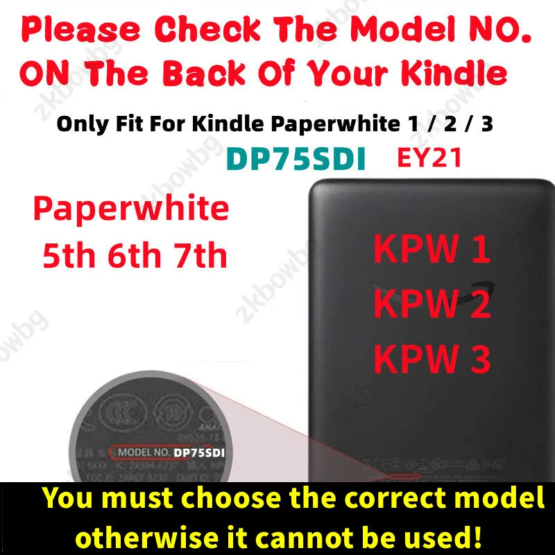 Smart Shell Case for Kindle Paperwhite 7th 6th 5th Generation 2015 2013 2012 Release Model DP75SDI EY21 Magnetic Cover Cases