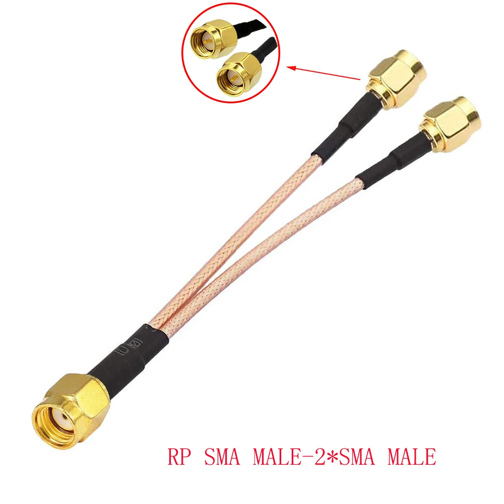 SMA to 2X SMA Male Female Y Type Splitter Combiner Jumper Cable Pigtail RG316 Cable