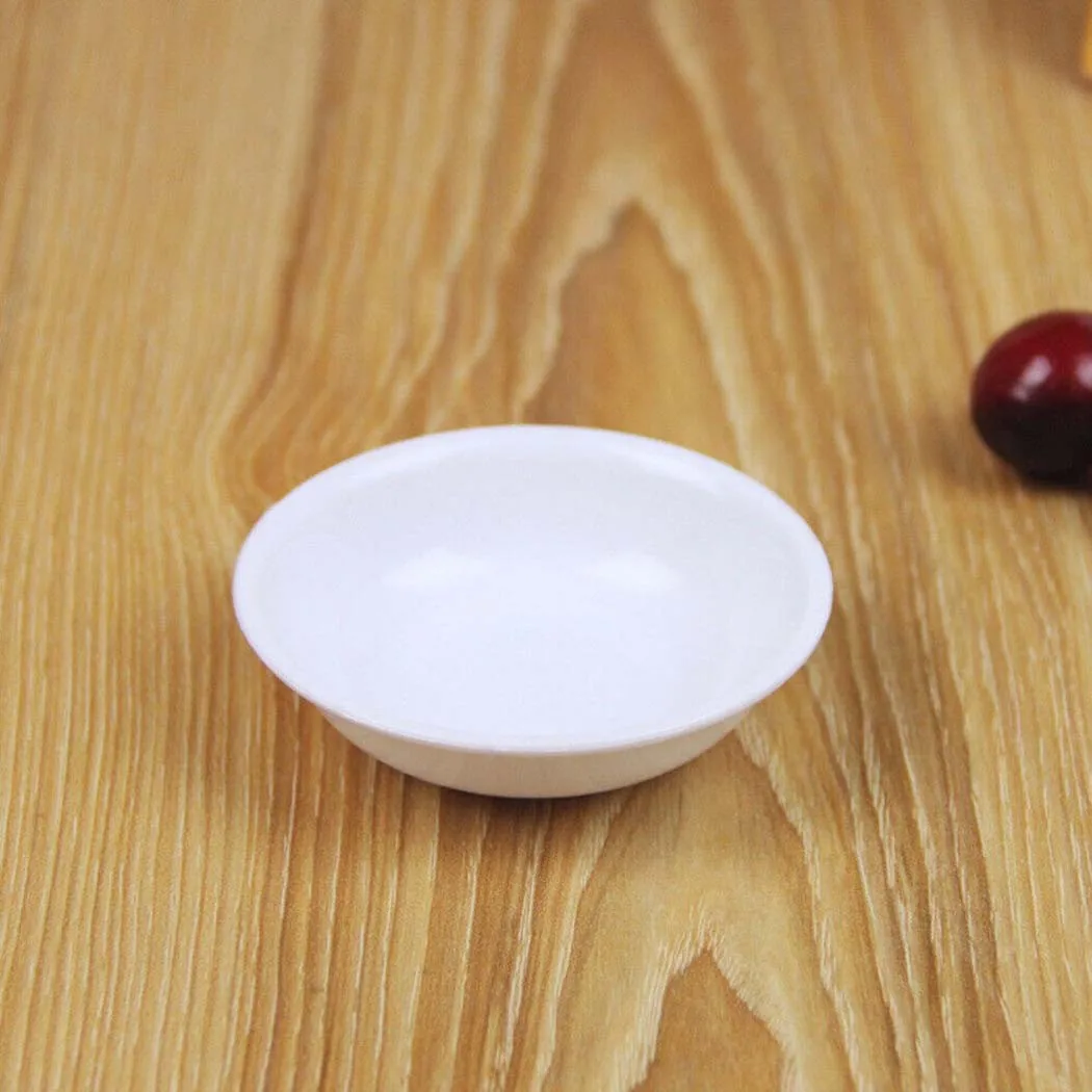 5pcs White Plastic Sauce Dishes Food Dipping Bowls Break-resistant Seasoning Dish Saucer Appetizer Plates