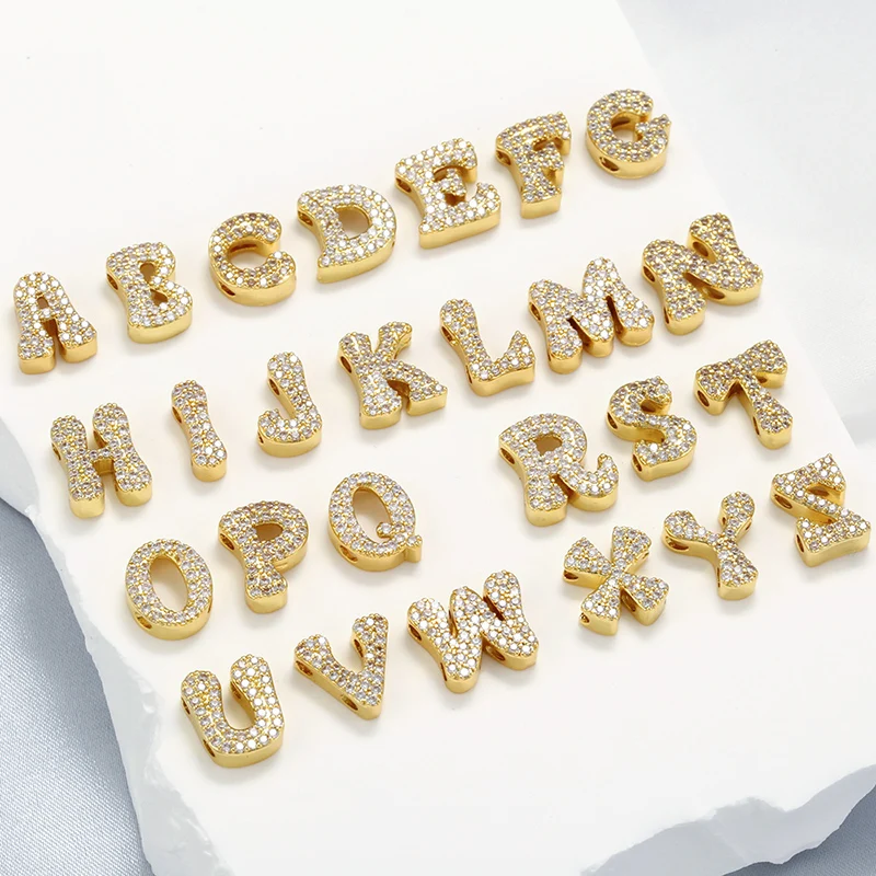 HECHENG,26-Letters Chain Pendants Necklaces,Initial Name Women's Zircon Fashion Jewelry,Party Wedding Gift Wholesale
