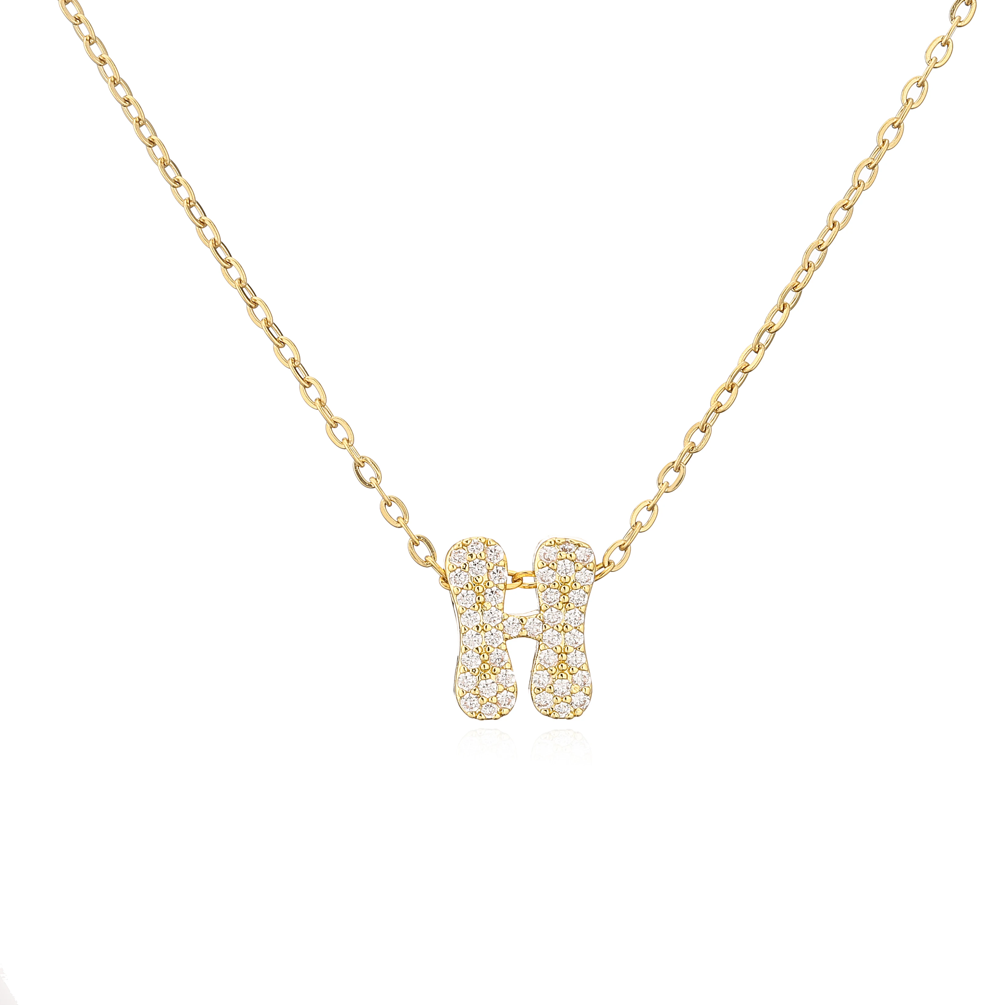 HECHENG,26-Letters Chain Pendants Necklaces,Initial Name Women's Zircon Fashion Jewelry,Party Wedding Gift Wholesale