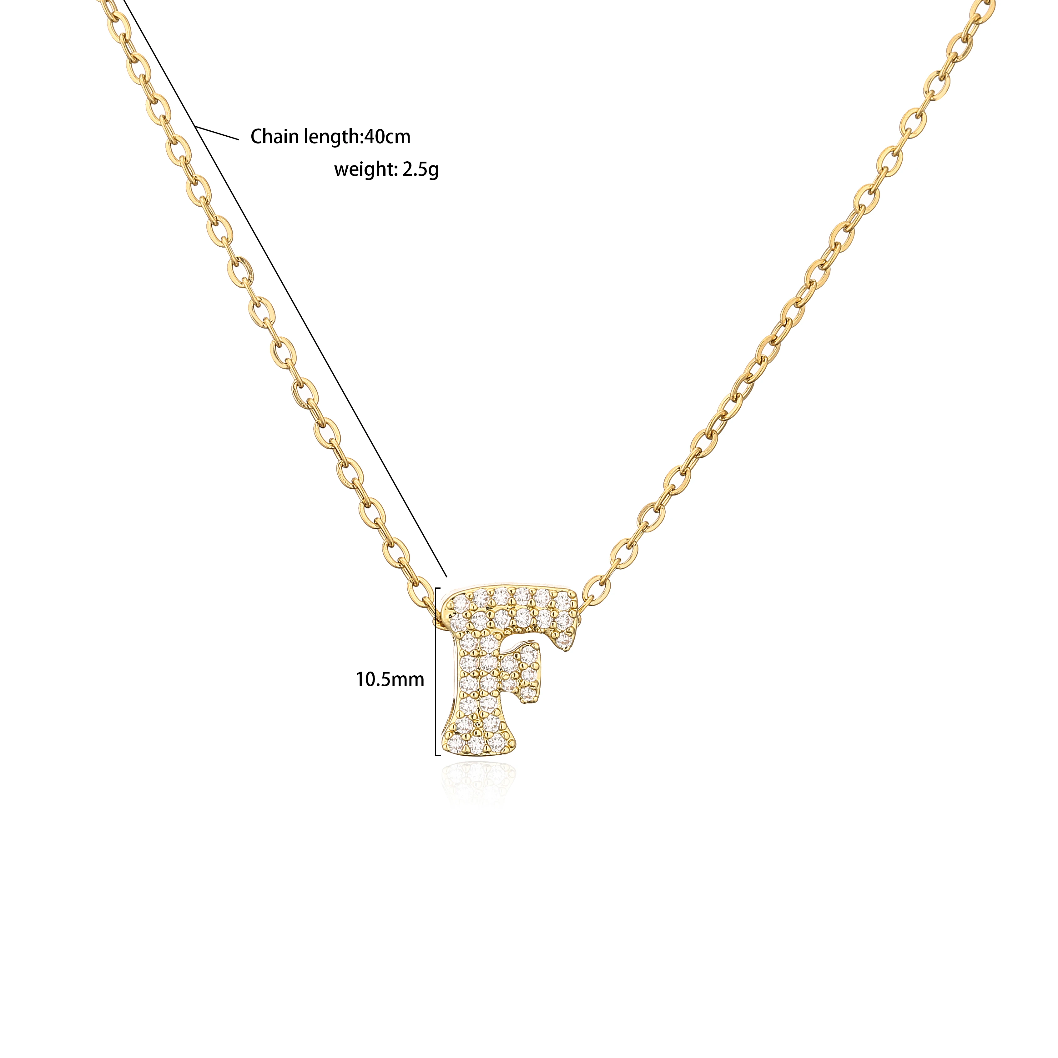 HECHENG,26-Letters Chain Pendants Necklaces,Initial Name Women's Zircon Fashion Jewelry,Party Wedding Gift Wholesale