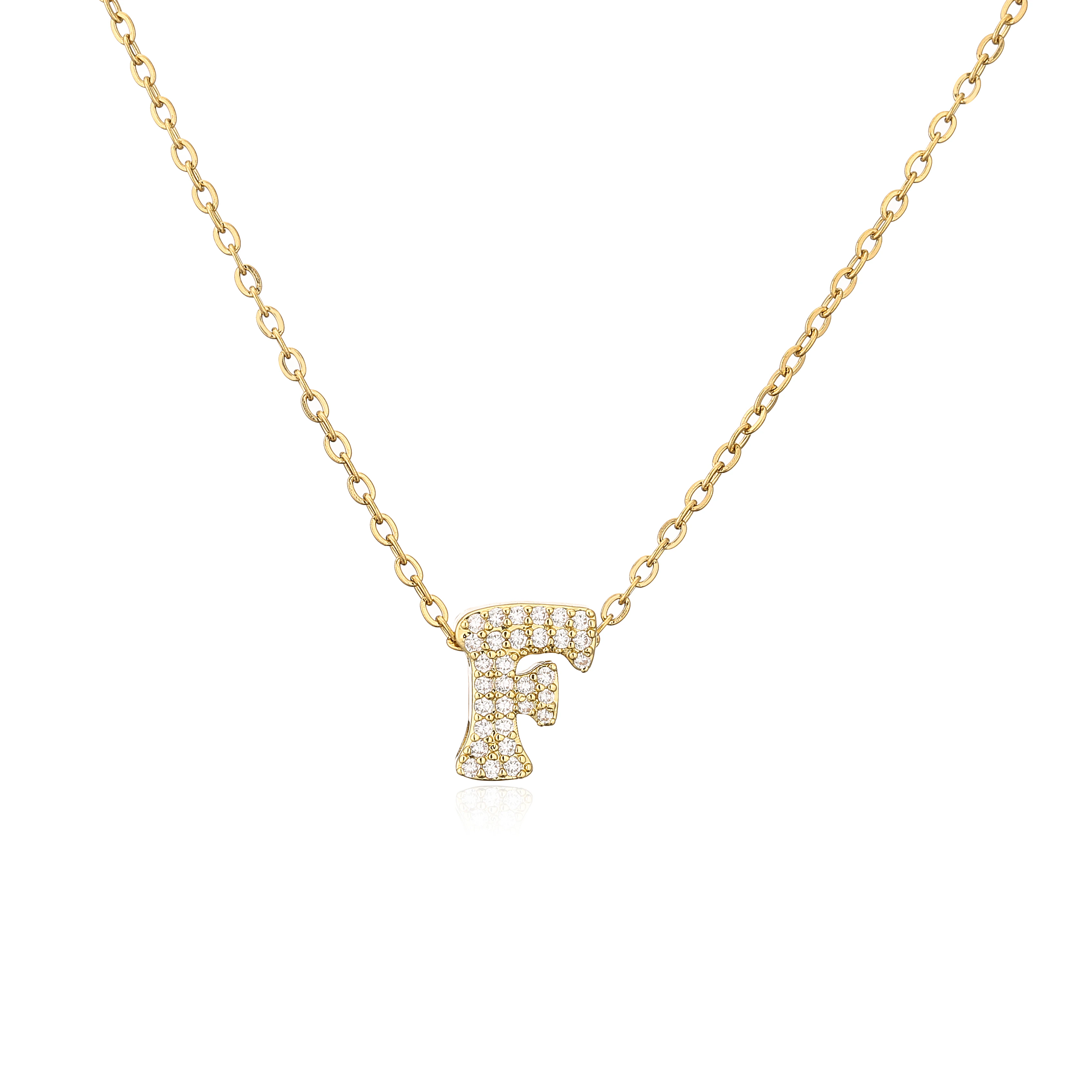 HECHENG,26-Letters Chain Pendants Necklaces,Initial Name Women's Zircon Fashion Jewelry,Party Wedding Gift Wholesale