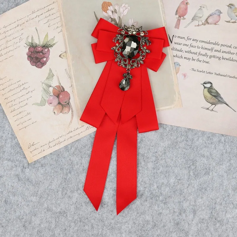 Hand Made Boys Classic Bowties Neck Tie Ribbon Rhinestone Corsage Bowtie Cravat Gifts for Men Wedding Formal Dress Accessories